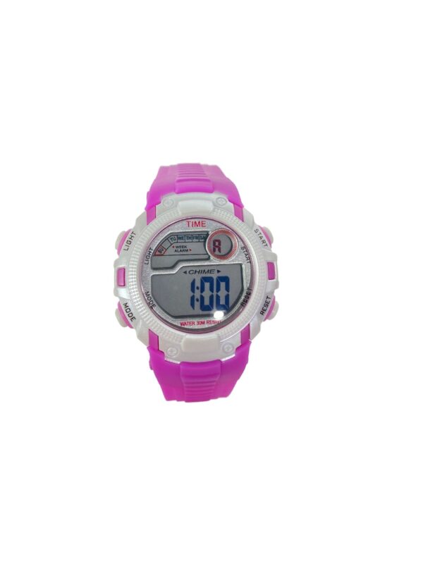 RELOJ TIME MAGENTA CON DETALLES BLANCOS-RE648 - Image 2