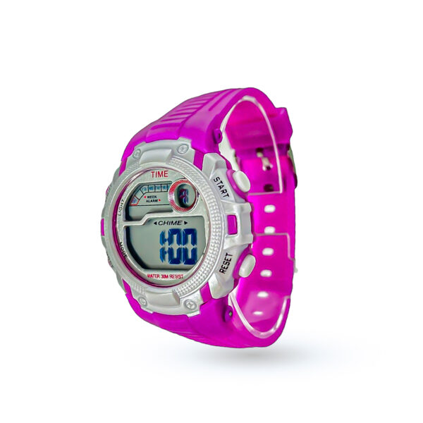 RELOJ TIME MAGENTA CON DETALLES BLANCOS-RE648