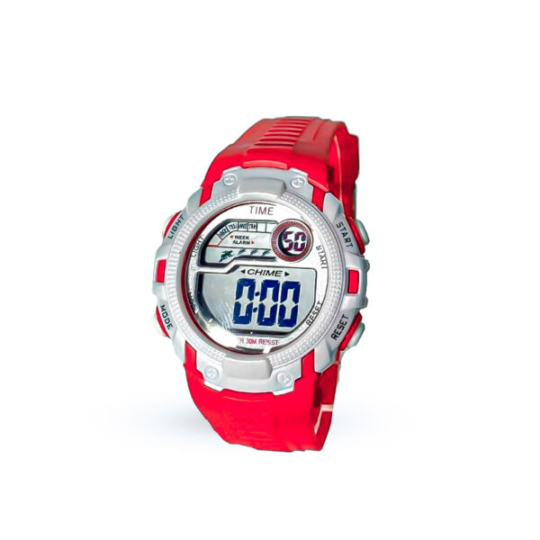 RELOJ TIME ROJO CON DETALLES BLANCOS-RE649