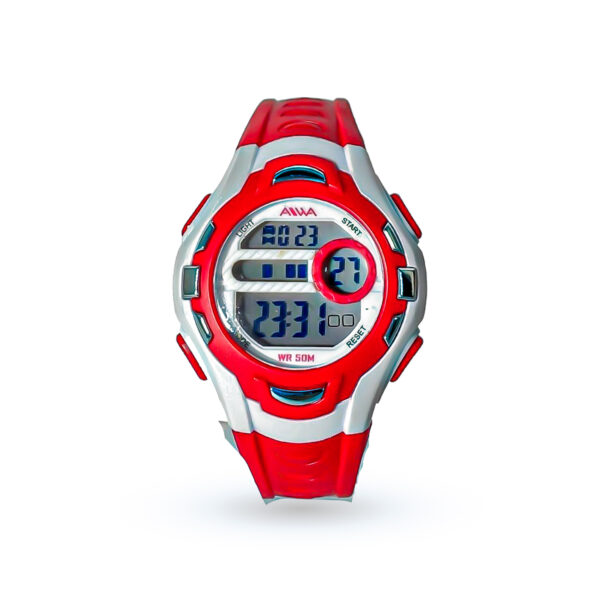 RELOJ AIWA ROJO CON DETALLES BLANCOS-RE651