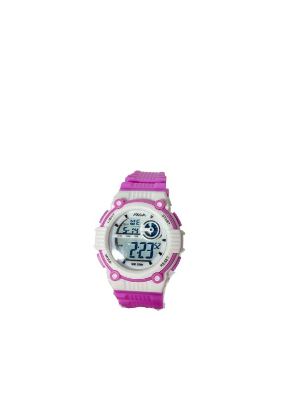 RELOJ AIWA MAGENTA CON DETALLES BLANCOS Y GRISES-RE655 - Image 2