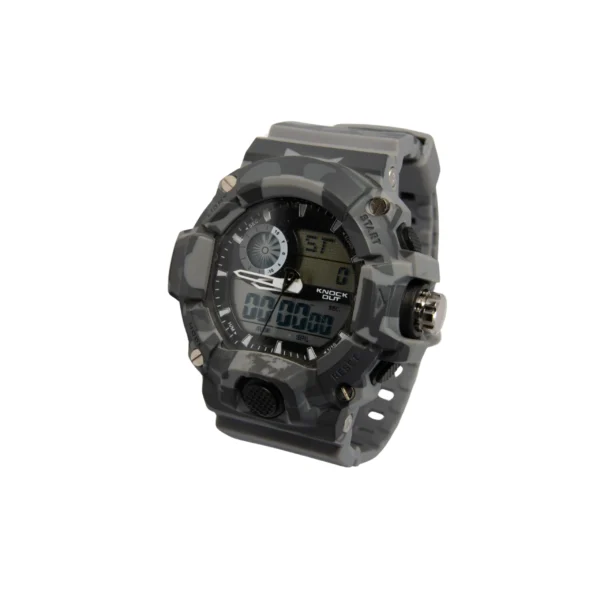 RELOJ KNOCK OUT ESTILO TÁCTICO MILITAR CON MALLA DE GOMA