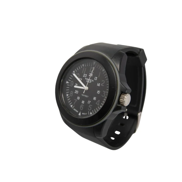 RELOJ KNOCK OUT GRIS Y BLANCO, CON MALLA DE GOMA NEGRA