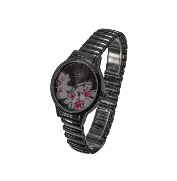 REK05- RELOJ KNOCK OUT NEGRO MALLA METALICA