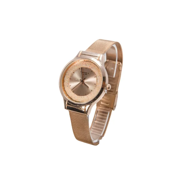 REK08- RELOJ KNOCK OUT ROSE MALLA METALICA