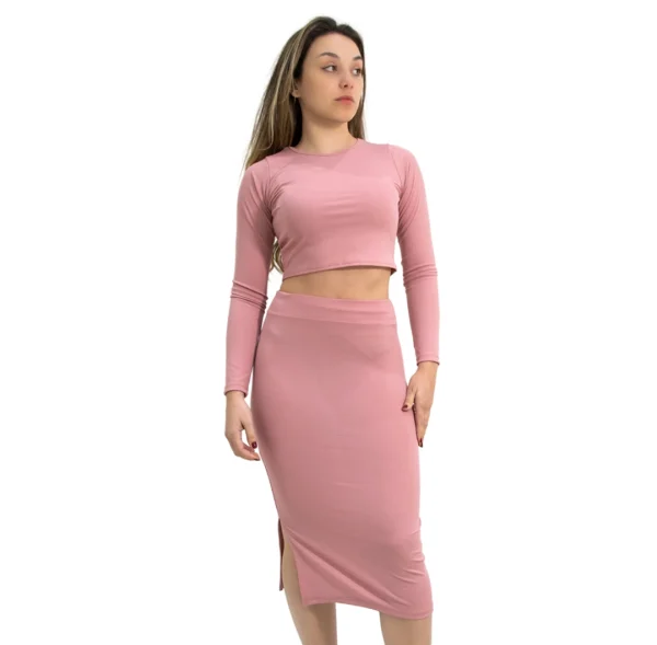 MORL01- CONJUNTO DE MORLEY- POLLERA LARGA Y REMERA MANGA LARGA- TALLE UNICO