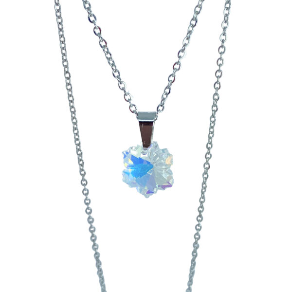 CADENA DE ACERO QUIRÚRGICO CON DIJE CRISTAL - ACEC205
