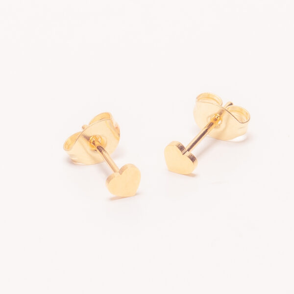 AROS PASANTES ACERO DORADO CORAZON MINI - ACEA904 - Image 2