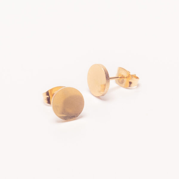 AROS PASANTES ACERO DORADO MODELO BOLITA CHATA LISA - Image 2