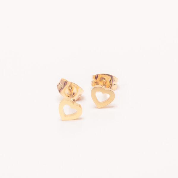 AROS PASANTES ACERO DORADO CORAZON CALADO - ACEA922