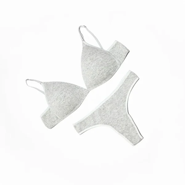 LENC01- CONJUNTO DE ALGODON GRIS