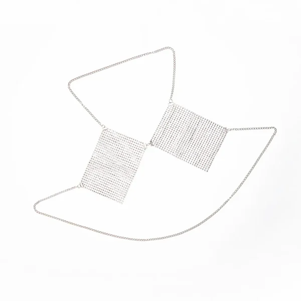 STRASS07- TOP FALSO STRASS CON CADENA- TALLE UNICO