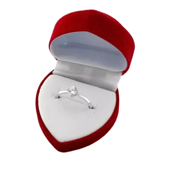ANILLO SOLITARIO PIEDRA CENTRAL PLATA 925 COMPROMISO + ESTUCHE REGALO- AP15D11 - Image 2