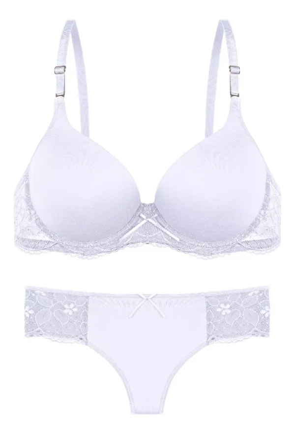 L1014- CONJUNTO TAZA SOFT C/ LESS DE MODAL Y PUNTILLA- TALLE :85 AL 100