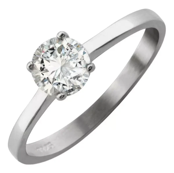 ANILLO CINTILLO COMPROMISO PLATA 925 SOLITARIO + ESTUCHE REGALO- AP15D12 - Image 2