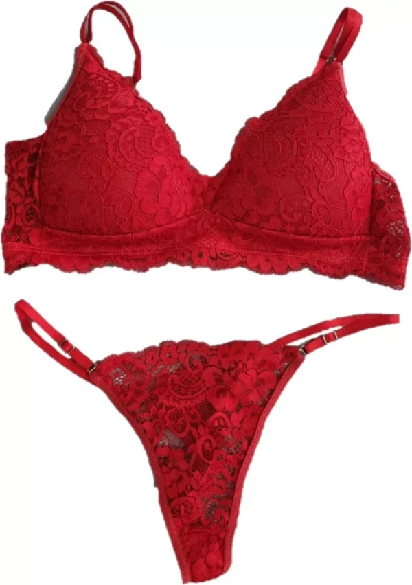 L1012- CONJUNTO ENCAJE TRIANGULO SOFT ROPA INTERIOR - TALLE :85 AL 100