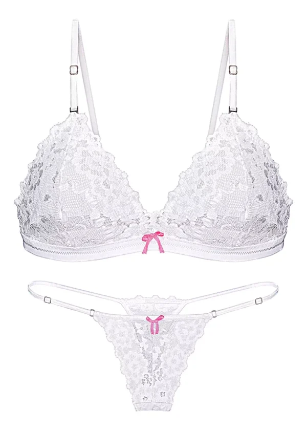 L1046 -CONJUNTO CON LESS REGULABLE DE PUNTILLA - TALLE :85 AL 100