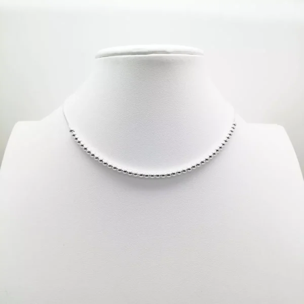 C3115Z - CADENA PLATA 925 CHOKER CON BOLITAS CHICAS