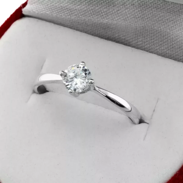 ANILLO SOLITARIO PIEDRA CENTRAL PLATA 925 COMPROMISO + ESTUCHE REGALO- AP15D11