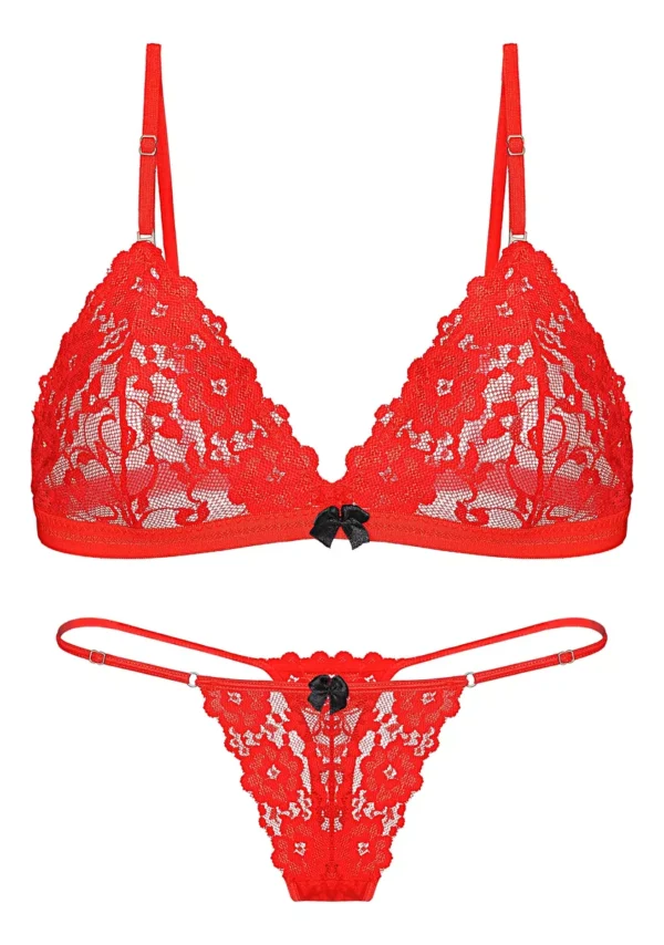 L1047 -CONJUNTO CON LESS REGULABLE DE PUNTILLA - TALLE :85 AL 100