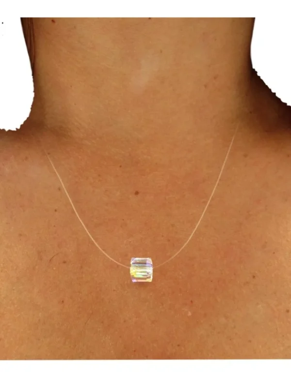 TANZ01- GARGANTILLA TANZA INVISIBLE PLATA 925 CON CRISTAL SWAROVSKI - Image 2