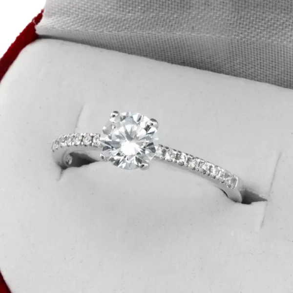 ANILLO CINTILLO COMPROMISO PLATA 925 SOLITARIO + ESTUCHE REGALO- AP15D10