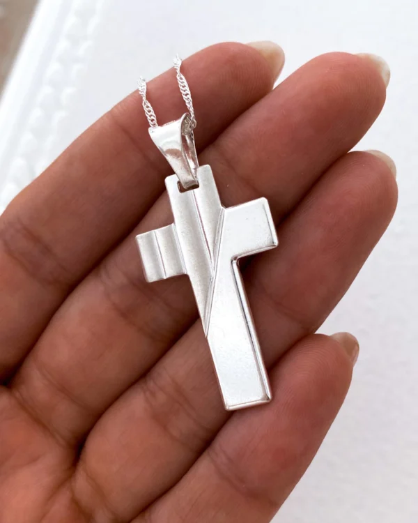 DIJE DE PLATA 925 CRUZ 4CM LISA  - D2692Z