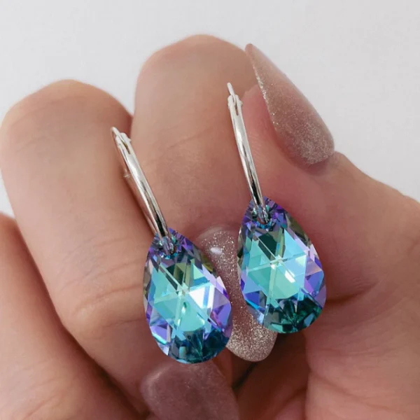 AROS ARGOLLAS DE PLATA 925 CON DIJE CRISTAL SWAROVSKI- ARSA07A17