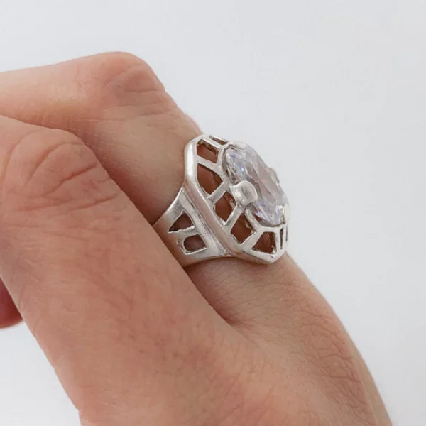 AN10054- ANILLO CON CUBIC CENTRAL PLATA 925 (MEDIDA ESTANDAR) - Image 2