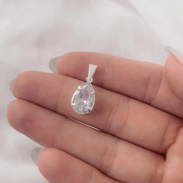 DSW84- DIJE DE PLATA 925 CRISTAL GOTA