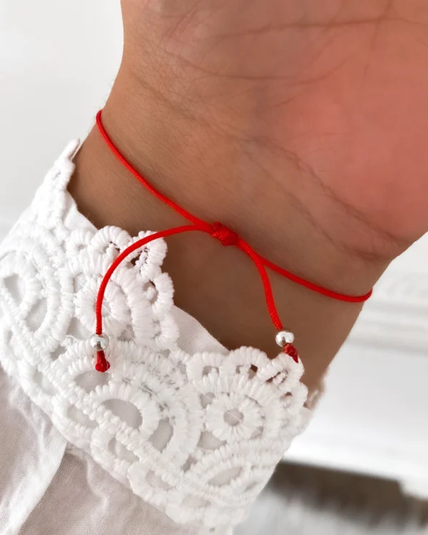 PUH01- PULSERA HILO ROJO CON OJO TURCO Y BOLITAS DE PLATA 925 - Image 2