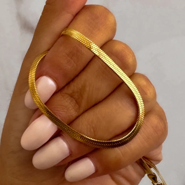 CADENA ACERO DORADO CLASICA 45 CM- ACEC904