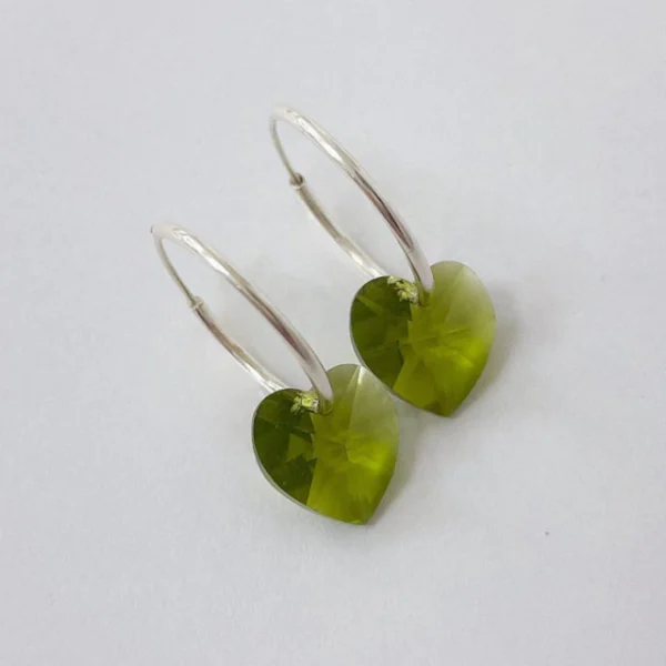 AROS ARGOLLAS DE PLATA 925 CON DIJE CORAZÓN CRISTAL SWAROVSKI- ARSA07A07 - Image 2
