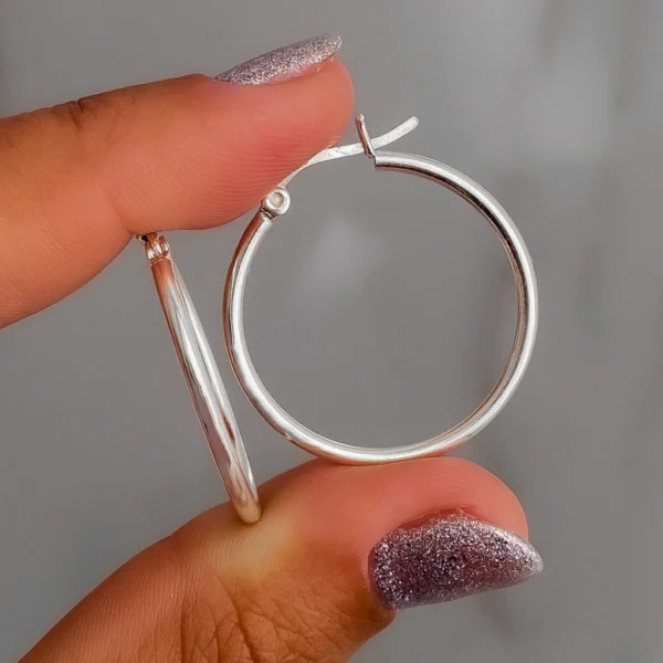 AROS ARGOLLAS PLATA 925 3CM CLASICAS LISA- ARL30022
