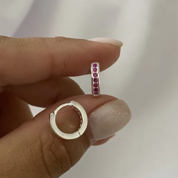 AROS DE PLATA 925 ARGOLLA CON CUBIC 11MM - AR332A