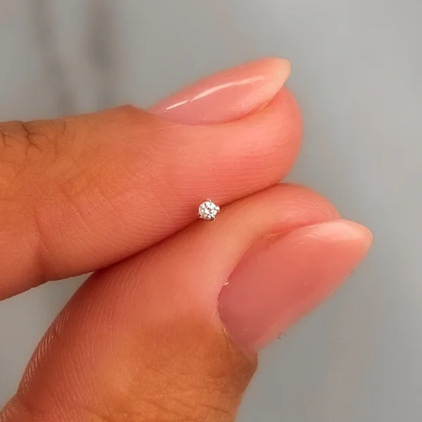PIER03H4-PIERCING DE PLATA 925 CON CUBIC PEQUEÑO
