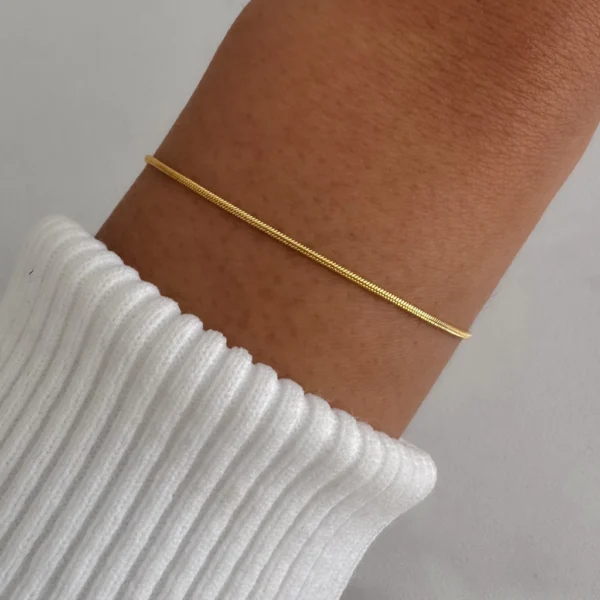PULSERA ACERO DORADO CLASICA - ACEP920