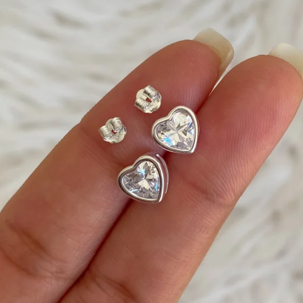 AR61K- AROS PASANTES DE PLATA 925 CUBIC CORAZON - Image 2