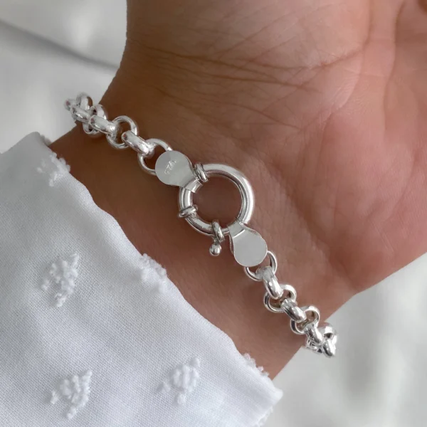 PULRN03- PULSERA LISA GRUESA PLATA ROLO CLASICA NACIONAL 6MM - Image 2