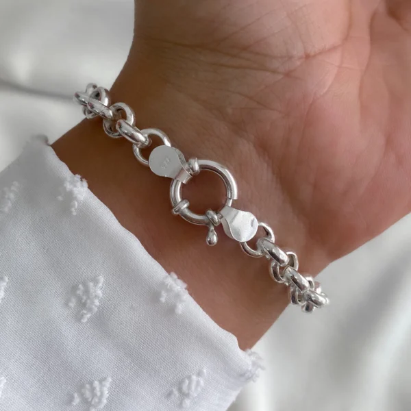 PULRN02- PULSERA LISA GRUESA PLATA ROLO CLASICA NACIONAL 7MM - Image 2