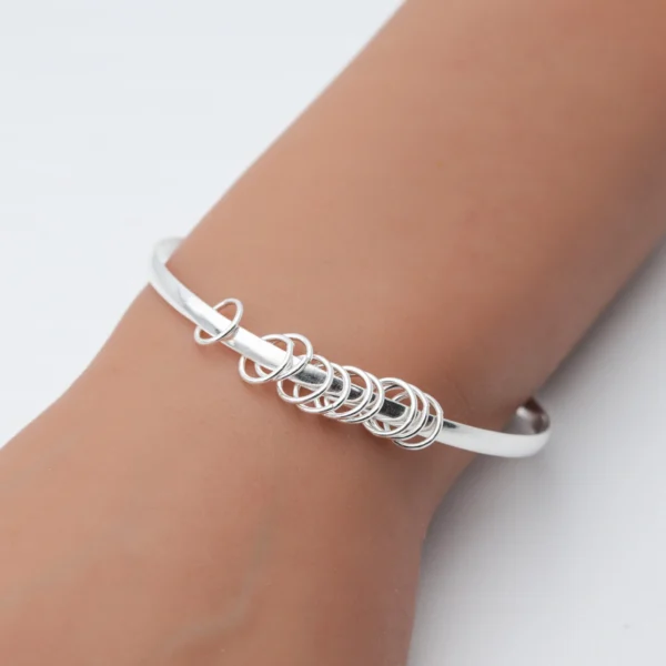 PULE930- PULSERA ESCLAVA LISA PLATA 925 CON ARGOLLAS - Image 2