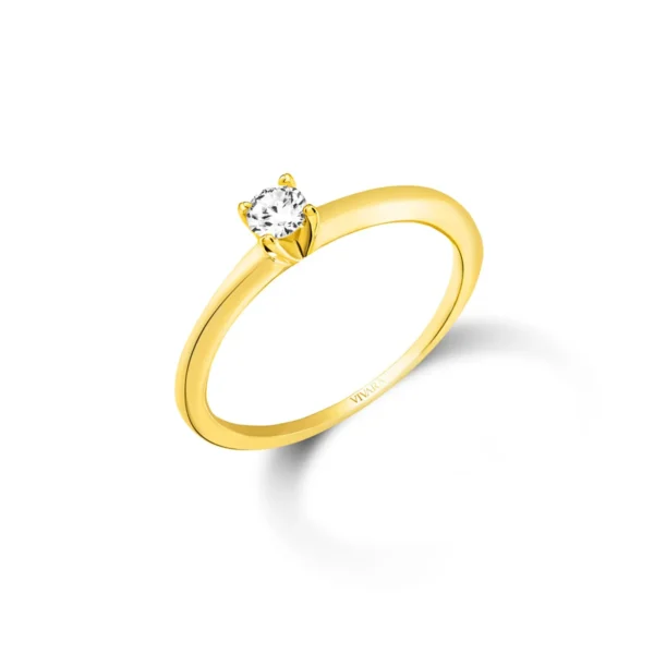 OR46- ANILLO COMPROMISO SOLITARIO CINTILLO CON CUBIC CENTRAL ORO 18K - Image 2