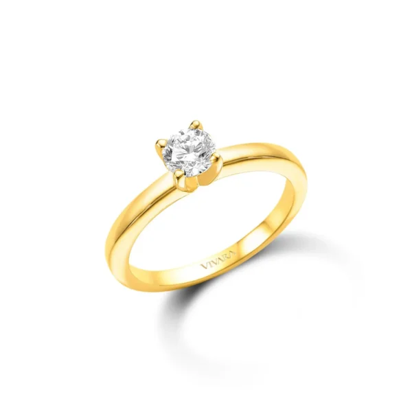 OR48- ANILLO COMPROMISO SOLITARIO CINTILLO CON CUBIC CENTRAL ORO 18K - Image 2