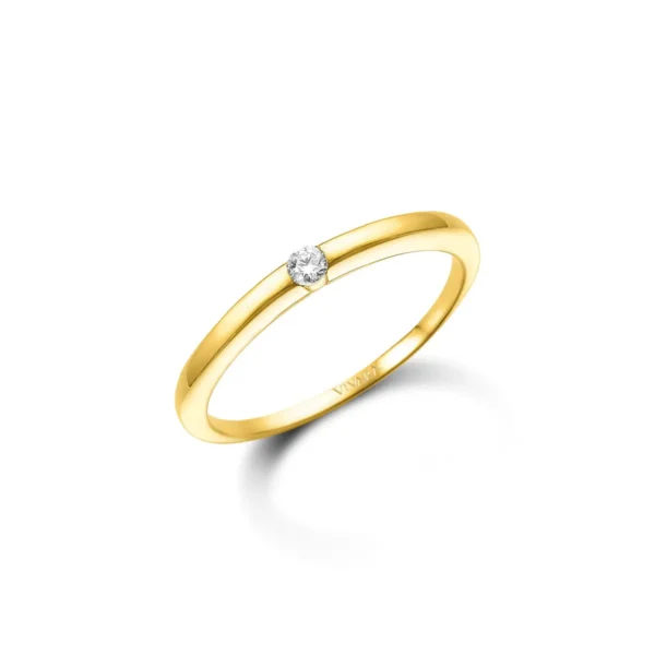 OR50- ANILLO COMPROMISO SOLITARIO ORO 18K CON CUBIC - Image 2