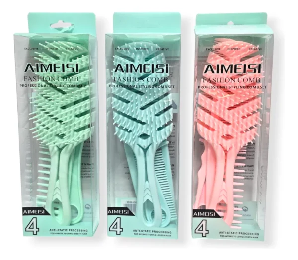 SET CEPILLOS CABELLO PEINE PLASTICO (COLOR A ELECCION) - CEP09 - Image 2